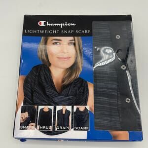 New CHAMPION Lightweight Snap Scarf Marled Grey Shawl Wrap